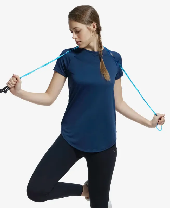 #MW62 Microfiber Fabric Relaxed Fit Solid Curved Hem Styled Half Sleeve T-Shirt Women