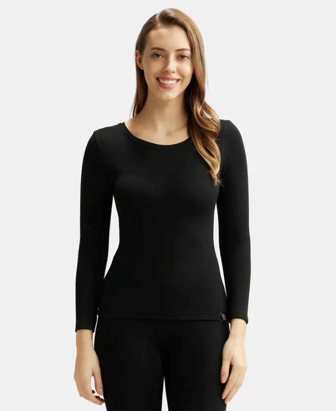 #2540 Ultra Warmth Soft Touch Microfiber Elastane Stretch Fleece Fabric Full Sleeve Thermal Top with StayWarm Technology Women