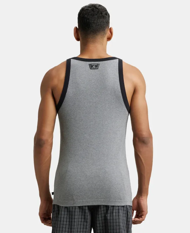#US27 Super Combed Cotton Rib Square Neck Gym Vest Menswear