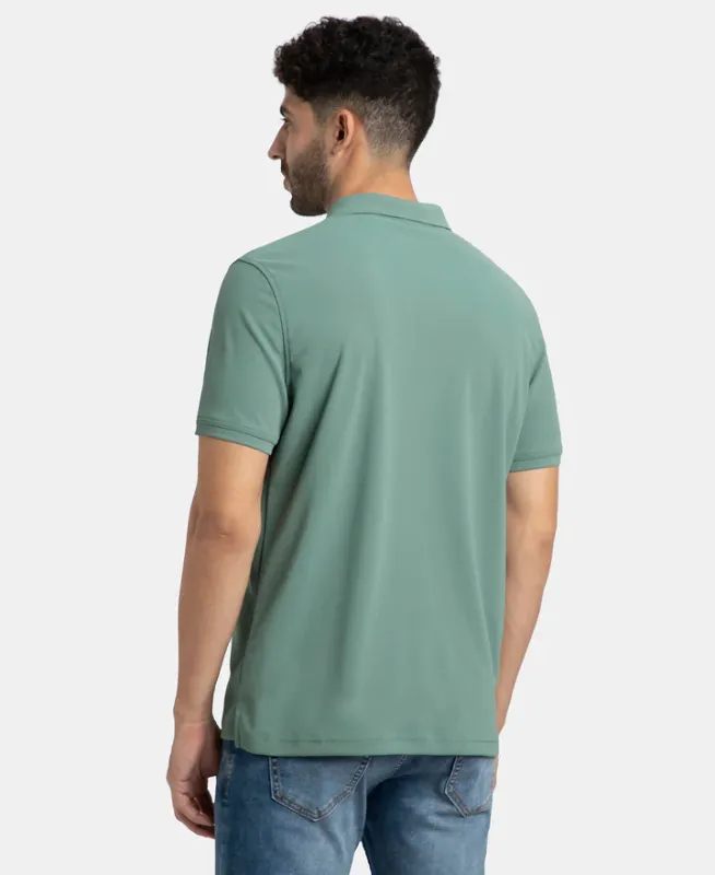 #AM38 Microfiber Fabric Solid Half Sleeve Polo T-Shirt with StayDry & StayFresh Technology Menswear