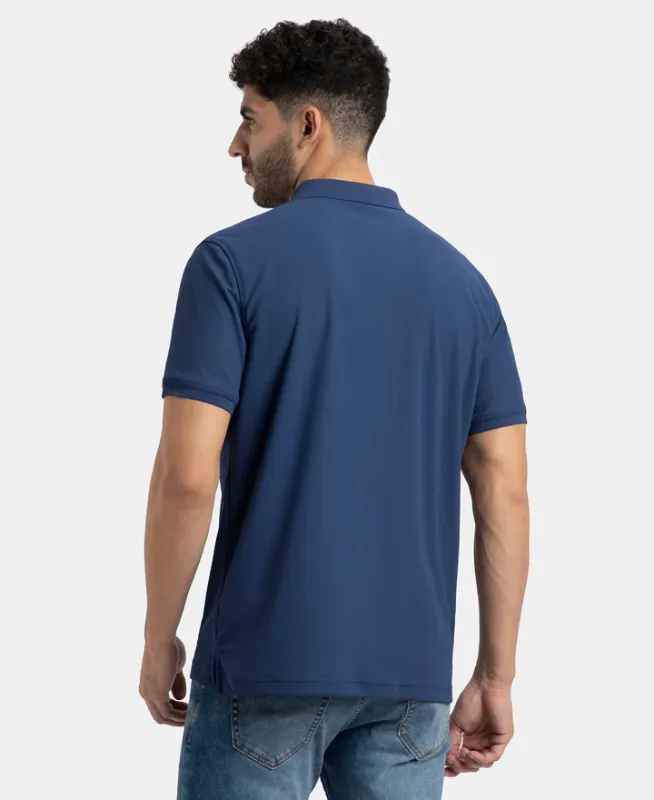 #AM38 Microfiber Fabric Solid Half Sleeve Polo T-Shirt with StayDry & StayFresh Technology Menswear