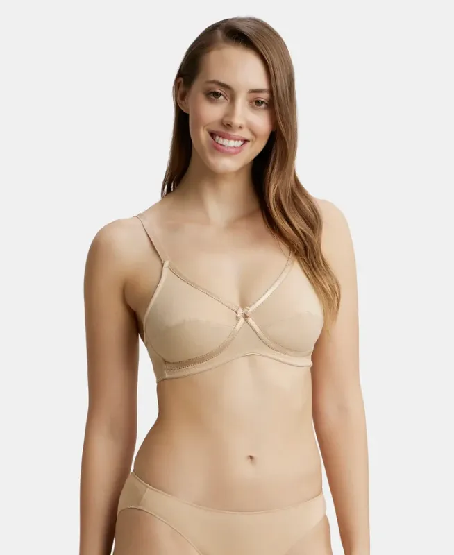 Wirefree Non Padded Super Combed Cotton Elastane Stretch Medium Coverage Cross Over Everyday Bra #1242 Women