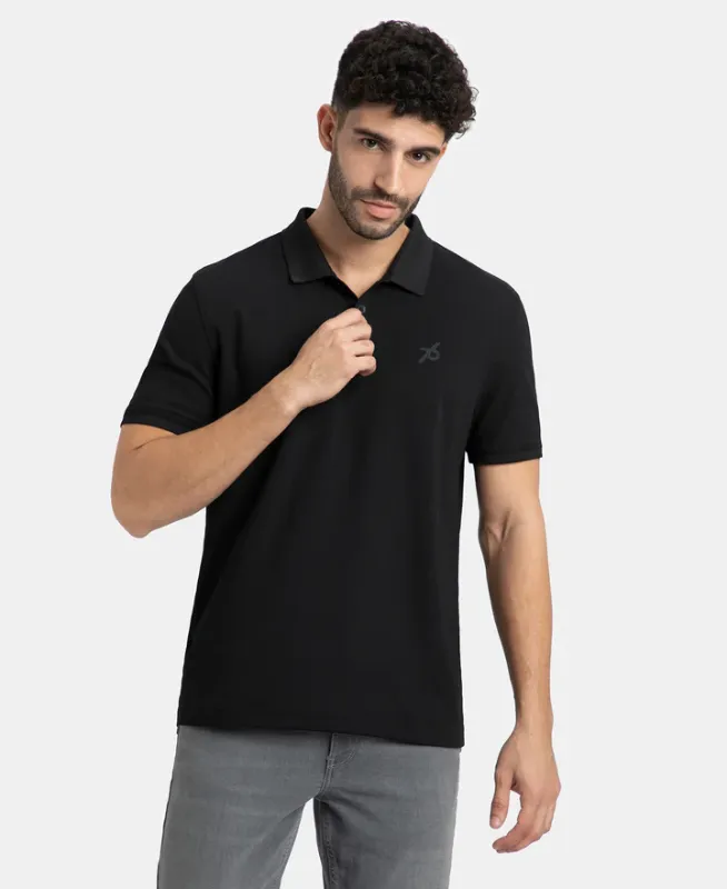 #AM38 Microfiber Fabric Solid Half Sleeve Polo T-Shirt with StayDry & StayFresh Technology Menswear