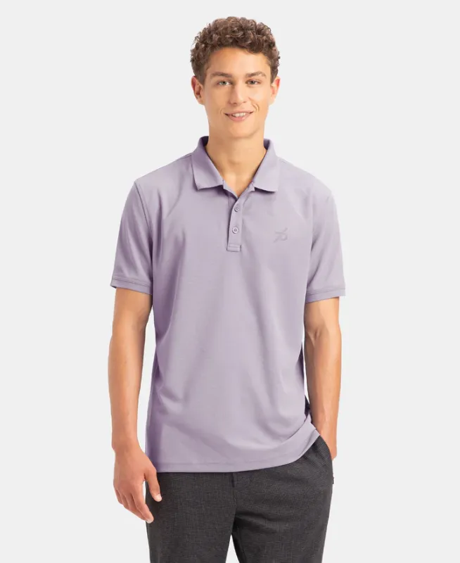 #AM38 Microfiber Fabric Solid Half Sleeve Polo T-Shirt with StayDry & StayFresh Technology Menswear
