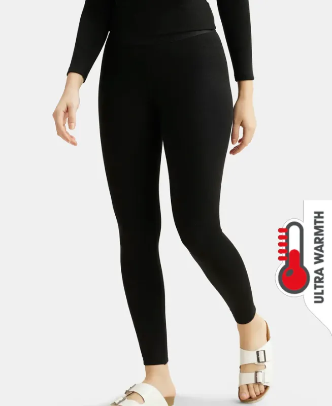 #2541 Ultra Warmth Soft Touch Microfiber Elastane Stretch Fleece Fabric Thermal Leggings with StayWarm Technology Women