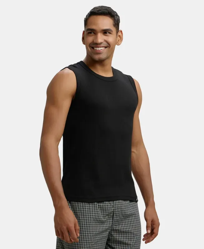 #9930 Super Combed Cotton Rib Solid Round Neck Muscle Vest Menswear