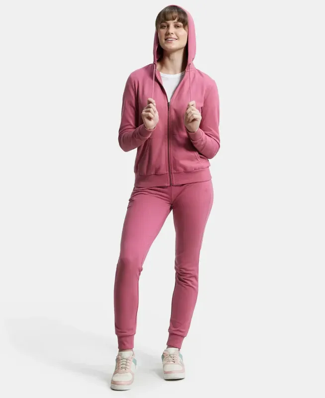 Super Combed Cotton French Terry Fabric Hoodie Jacket with Side Pockets #AW30 Women