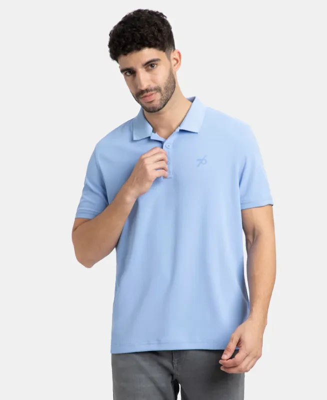 #AM38 Microfiber Fabric Solid Half Sleeve Polo T-Shirt with StayDry & StayFresh Technology Menswear