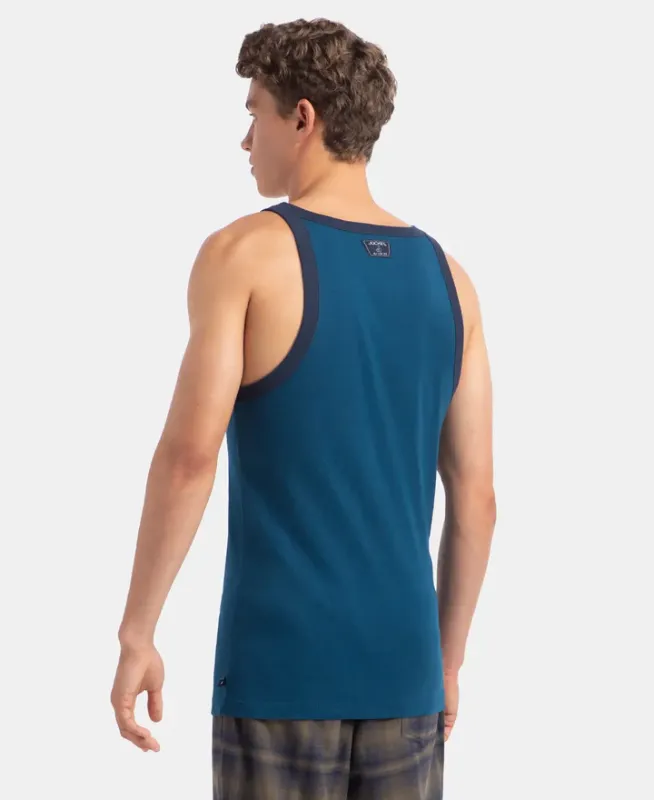 #US27 Super Combed Cotton Rib Square Neck Gym Vest Menswear