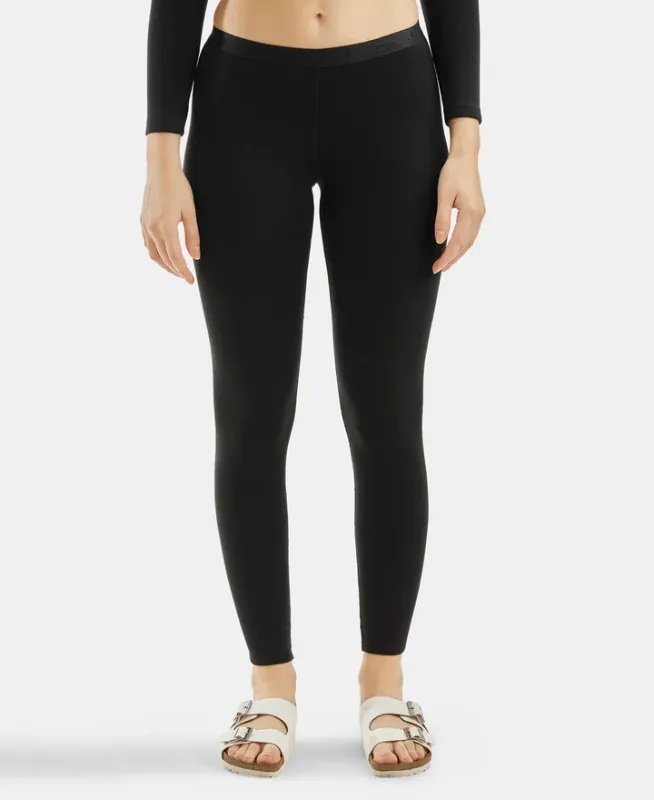 #2541 Ultra Warmth Soft Touch Microfiber Elastane Stretch Fleece Fabric Thermal Leggings with StayWarm Technology Women