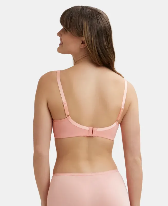 #FE41 Wirefree Non Padded Super Combed Cotton Elastane Stretch Full Coverage Everyday Bra with Concealed Shaper Panel Women