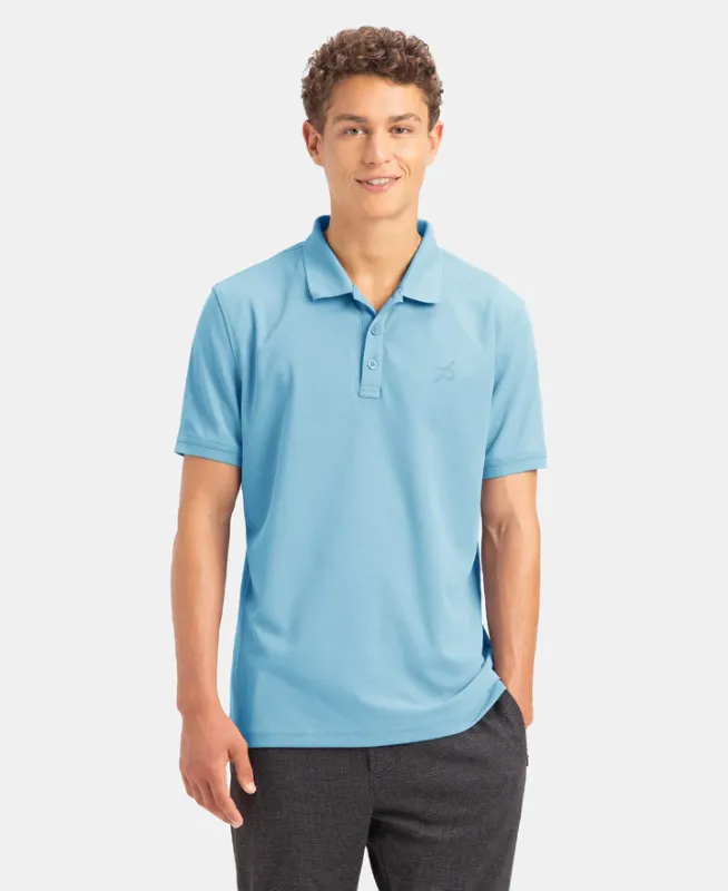 #AM38 Microfiber Fabric Solid Half Sleeve Polo T-Shirt with StayDry & StayFresh Technology Menswear