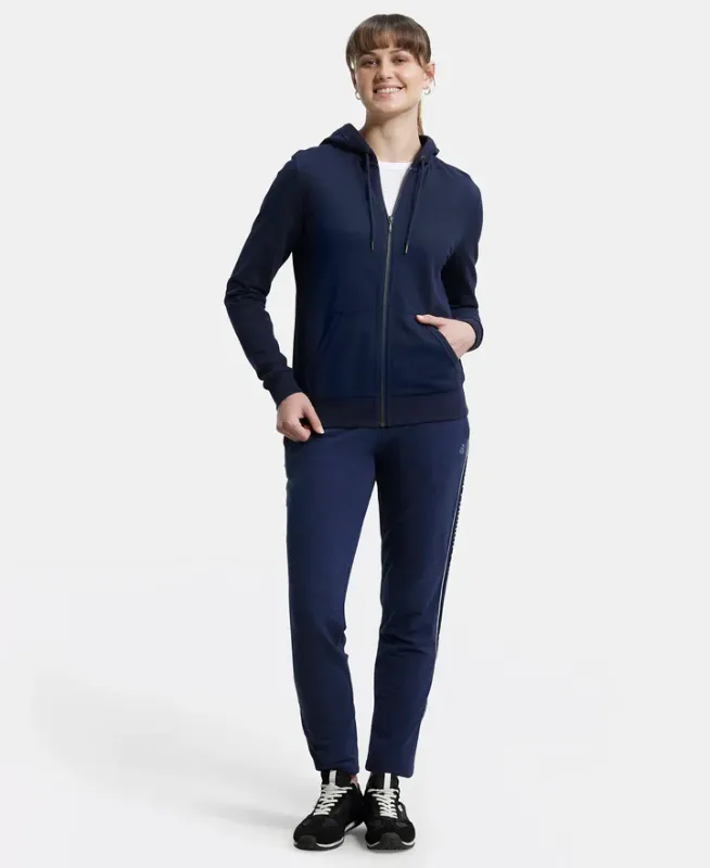 Super Combed Cotton French Terry Fabric Hoodie Jacket with Side Pockets #AW30 Women