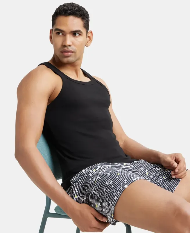 #US26 Super Combed Cotton Rib Square Neck Gym Vest Menswear