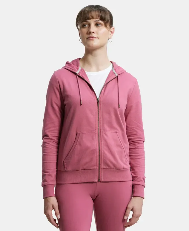 Super Combed Cotton French Terry Fabric Hoodie Jacket with Side Pockets #AW30 Women