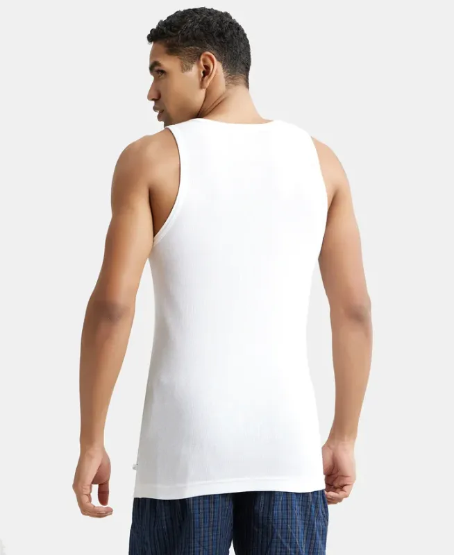 #8823 Super Combed Cotton Rib Round Neck Sleeveless Vest with StayFresh Properties Menswear