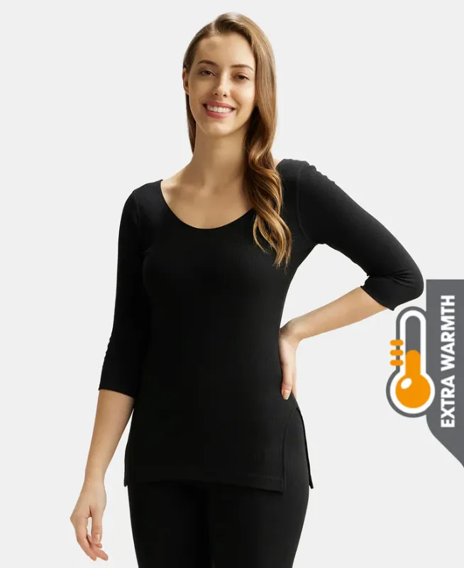 #2503 Extra Warmth Super Combed Cotton Rich Three Quarter Sleeve Thermal Top with StayWarm Technology Women