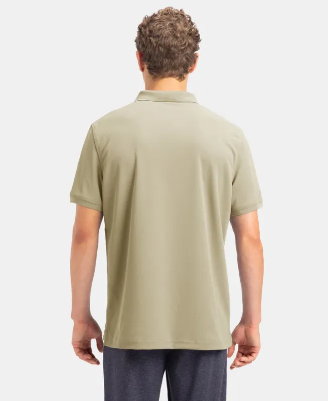 #AM38 Microfiber Fabric Solid Half Sleeve Polo T-Shirt with StayDry & StayFresh Technology Menswear