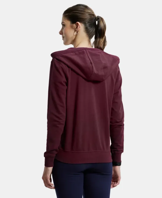 Super Combed Cotton French Terry Fabric Hoodie Jacket with Side Pockets #AW30 Women