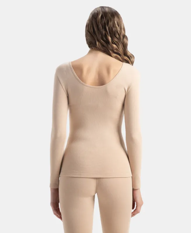 #2540 Ultra Warmth Soft Touch Microfiber Elastane Stretch Fleece Fabric Full Sleeve Thermal Top with StayWarm Technology Women