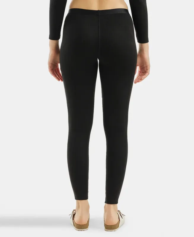 #2541 Ultra Warmth Soft Touch Microfiber Elastane Stretch Fleece Fabric Thermal Leggings with StayWarm Technology Women