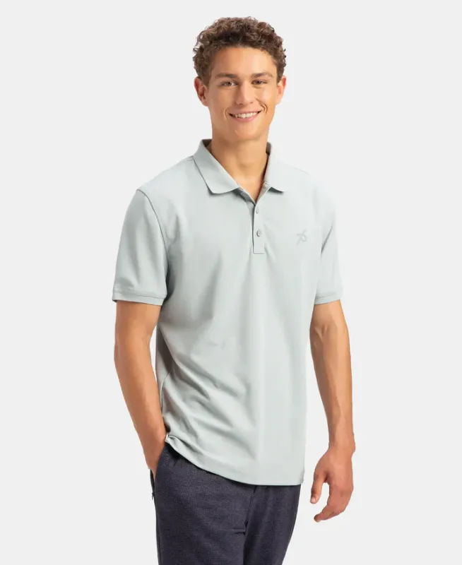 #AM38 Microfiber Fabric Solid Half Sleeve Polo T-Shirt with StayDry & StayFresh Technology Menswear