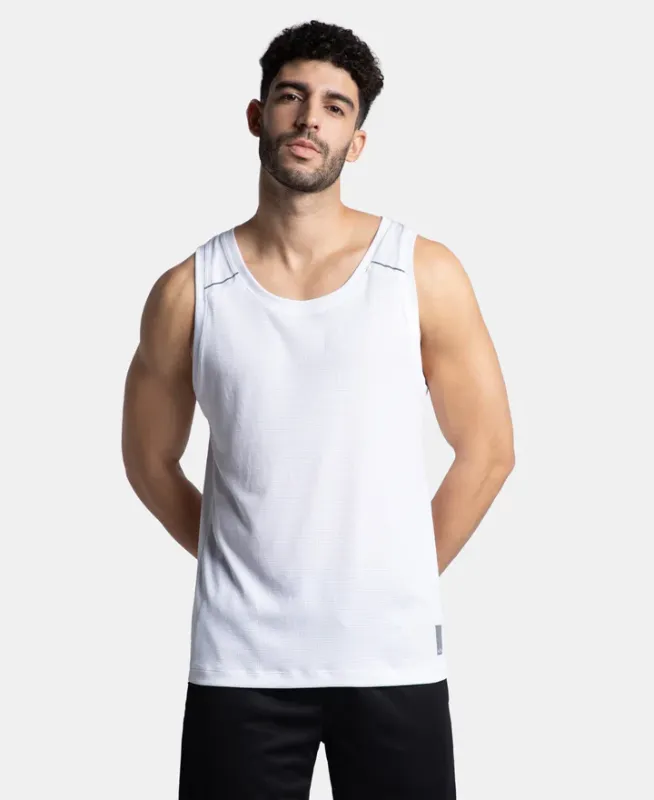 #MV57 Lightweight Microfiber Solid Tank Top with Breathable Mesh Menswear