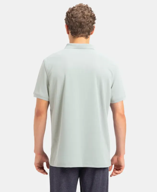 #AM38 Microfiber Fabric Solid Half Sleeve Polo T-Shirt with StayDry & StayFresh Technology Menswear