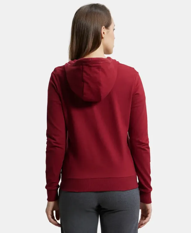 Super Combed Cotton French Terry Fabric Hoodie Jacket with Side Pockets #AW30 Women