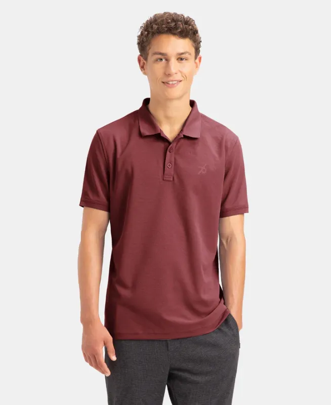 #AM38 Microfiber Fabric Solid Half Sleeve Polo T-Shirt with StayDry & StayFresh Technology Menswear