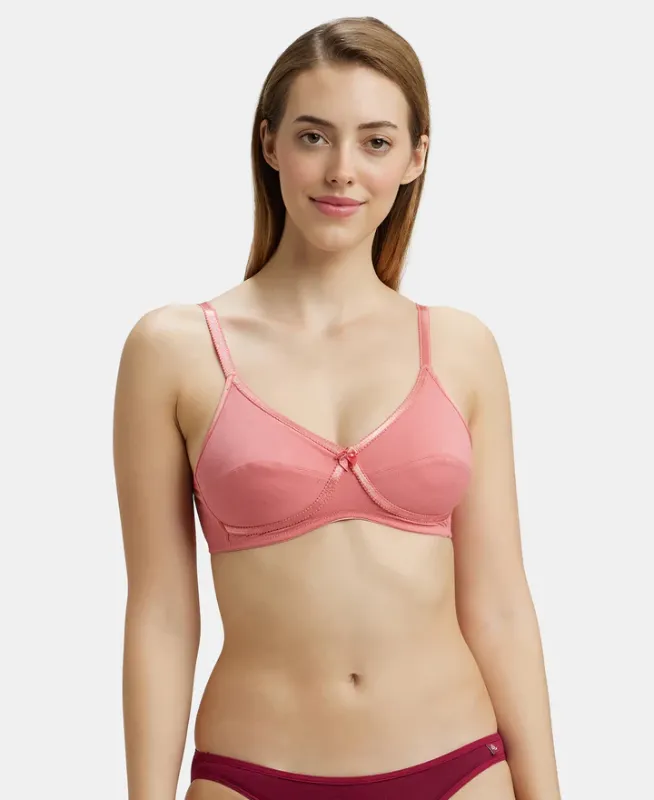 Wirefree Non Padded Super Combed Cotton Elastane Stretch Medium Coverage Cross Over Everyday Bra #1242 Women