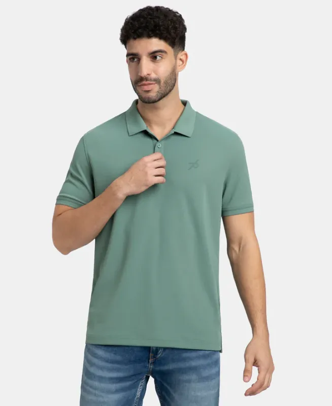 #AM38 Microfiber Fabric Solid Half Sleeve Polo T-Shirt with StayDry & StayFresh Technology Menswear