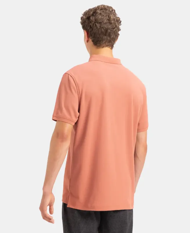 #AM38 Microfiber Fabric Solid Half Sleeve Polo T-Shirt with StayDry & StayFresh Technology Menswear