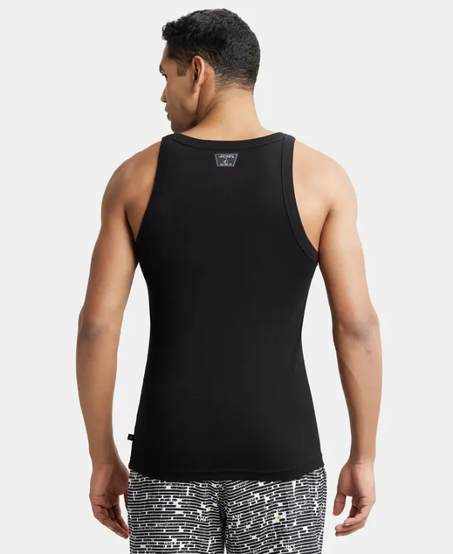 #US26 Super Combed Cotton Rib Square Neck Gym Vest Menswear
