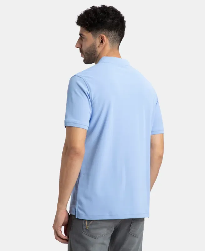 #AM38 Microfiber Fabric Solid Half Sleeve Polo T-Shirt with StayDry & StayFresh Technology Menswear