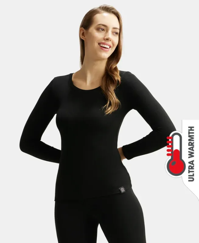 #2540 Ultra Warmth Soft Touch Microfiber Elastane Stretch Fleece Fabric Full Sleeve Thermal Top with StayWarm Technology Women