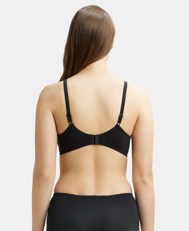 #1722 Wirefree Non Padded Super Combed Cotton Elastane Stretch Medium Coverage Everyday Bra with Concealed Shaper Panel Women