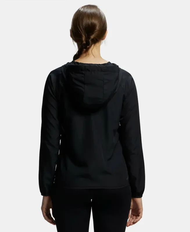 #MW50 Microfiber Fabric Relaxed Fit Raglan Styled Water Resistant Hoodie Jacket Women