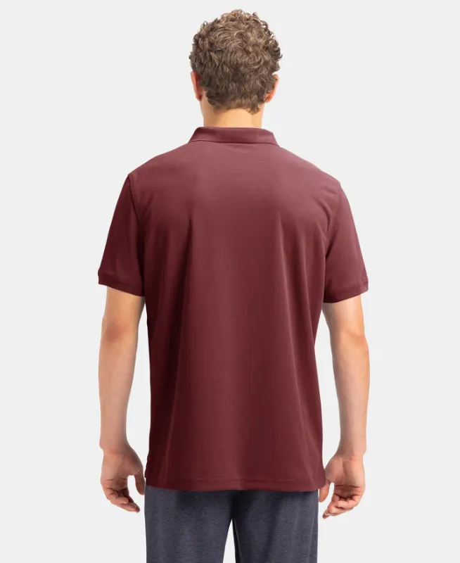 #AM38 Microfiber Fabric Solid Half Sleeve Polo T-Shirt with StayDry & StayFresh Technology Menswear
