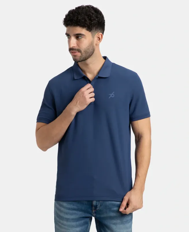 #AM38 Microfiber Fabric Solid Half Sleeve Polo T-Shirt with StayDry & StayFresh Technology Menswear
