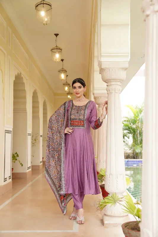 Anora Bloom Purple Kurta Set Women