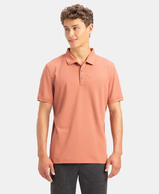 #AM38 Microfiber Fabric Solid Half Sleeve Polo T-Shirt with StayDry & StayFresh Technology Menswear