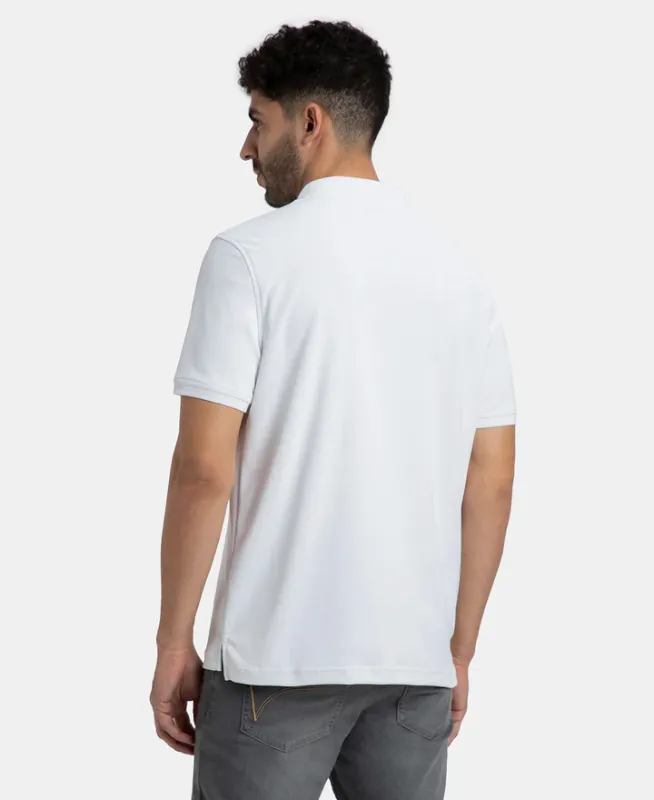 #AM38 Microfiber Fabric Solid Half Sleeve Polo T-Shirt with StayDry & StayFresh Technology Menswear