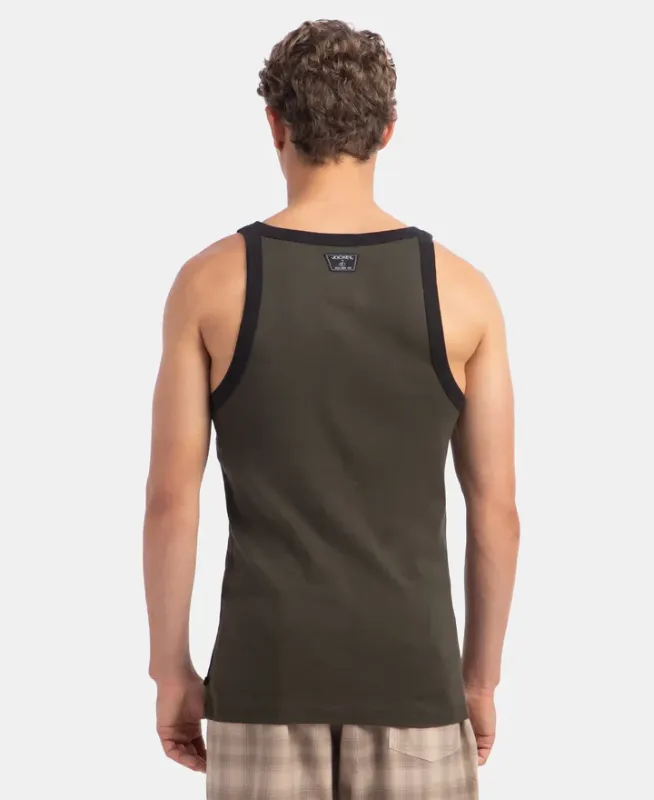 #US27 Super Combed Cotton Rib Square Neck Gym Vest Menswear