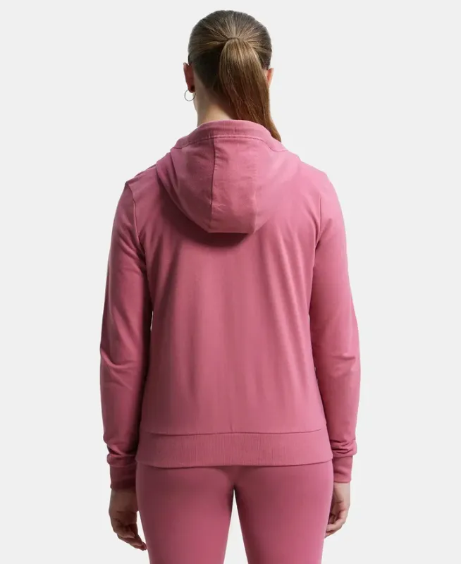 Super Combed Cotton French Terry Fabric Hoodie Jacket with Side Pockets #AW30 Women