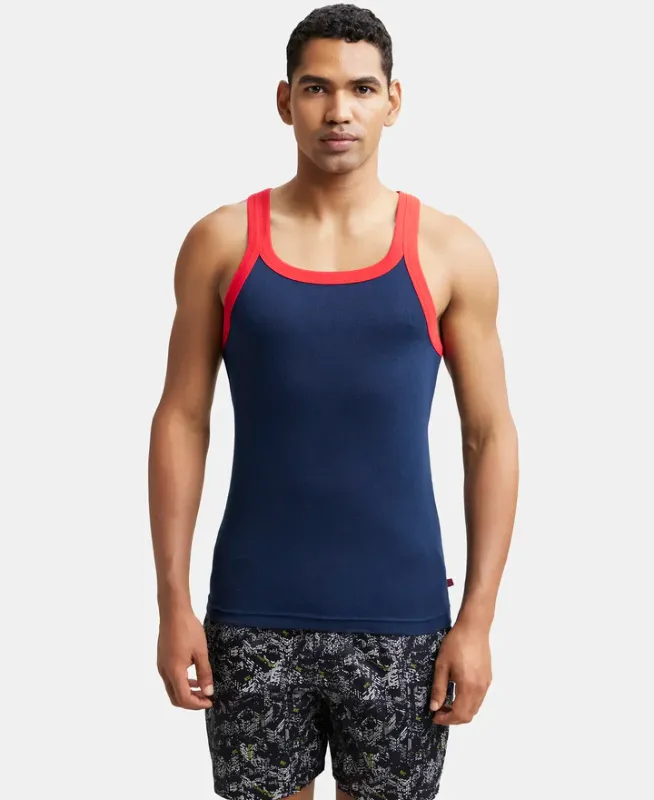 #US27 Super Combed Cotton Rib Square Neck Gym Vest Menswear