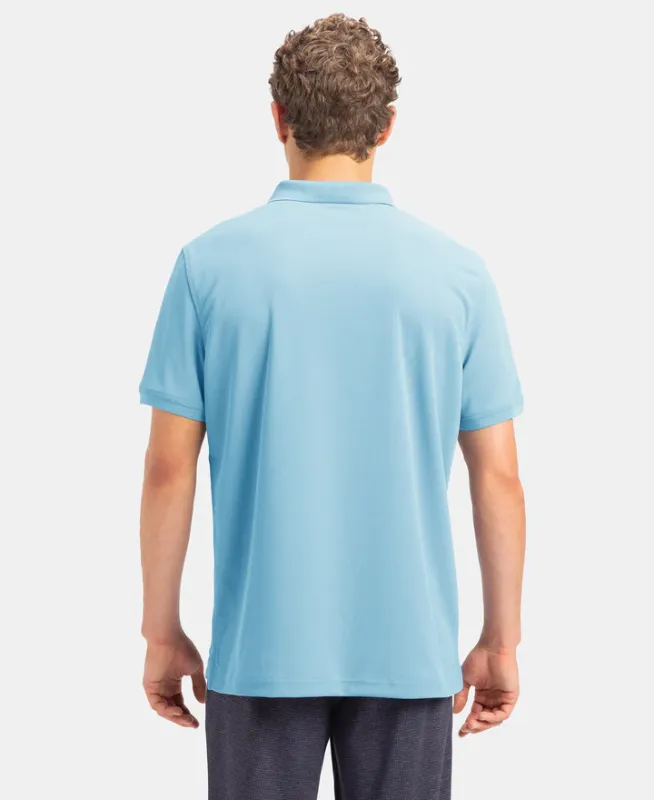 #AM38 Microfiber Fabric Solid Half Sleeve Polo T-Shirt with StayDry & StayFresh Technology Menswear