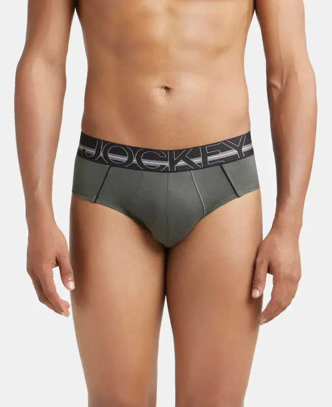 #US14 Super Combed Cotton Solid Brief with Ultrasoft Waistband Menswear