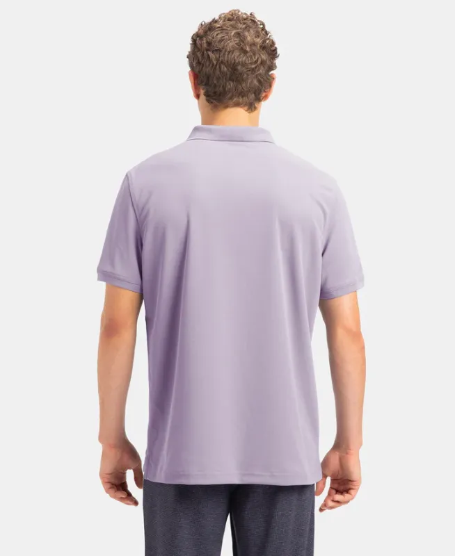 #AM38 Microfiber Fabric Solid Half Sleeve Polo T-Shirt with StayDry & StayFresh Technology Menswear