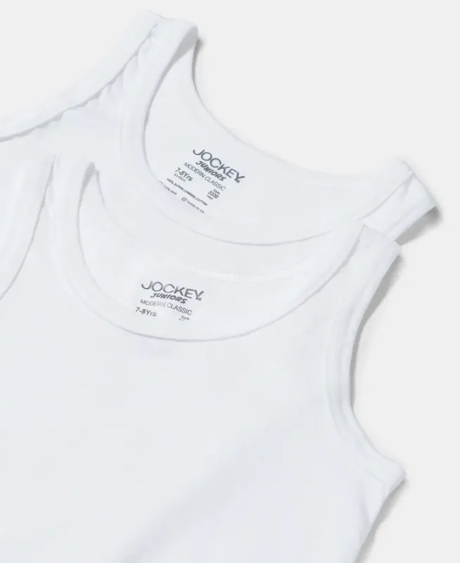 #3320 Super Combed Cotton Round Neck Sleeveless Vest (Pack of 2) Kids
